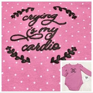 🆕Baby Girl CRYING IS MY CARDIO Onesie